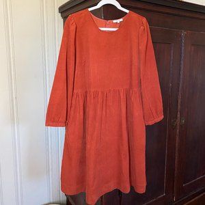 Madewell Baby Corduroy Dress, Dark Orange, XL